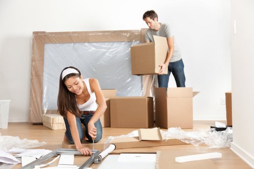 Removal team preparing a move in St Giles