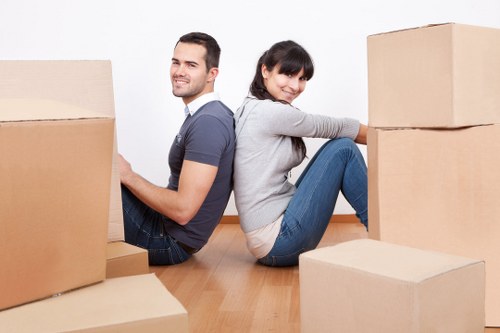 Professional movers handling belongings during a local relocation